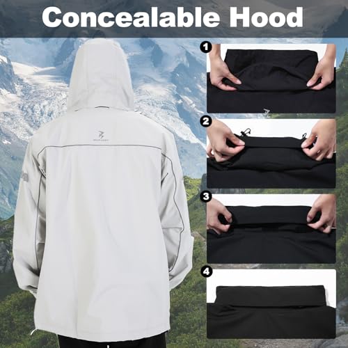 Rain Suit for Men, Packable Waterproof Rain Jacket & Pants, Reflective Raincoat Rain Gear for Outdoor Golf Hiking Fishing4