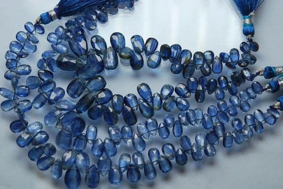 Kyanite bleue naturelle en fil de perles poires pour créer vos bijoux d'été personnalisés