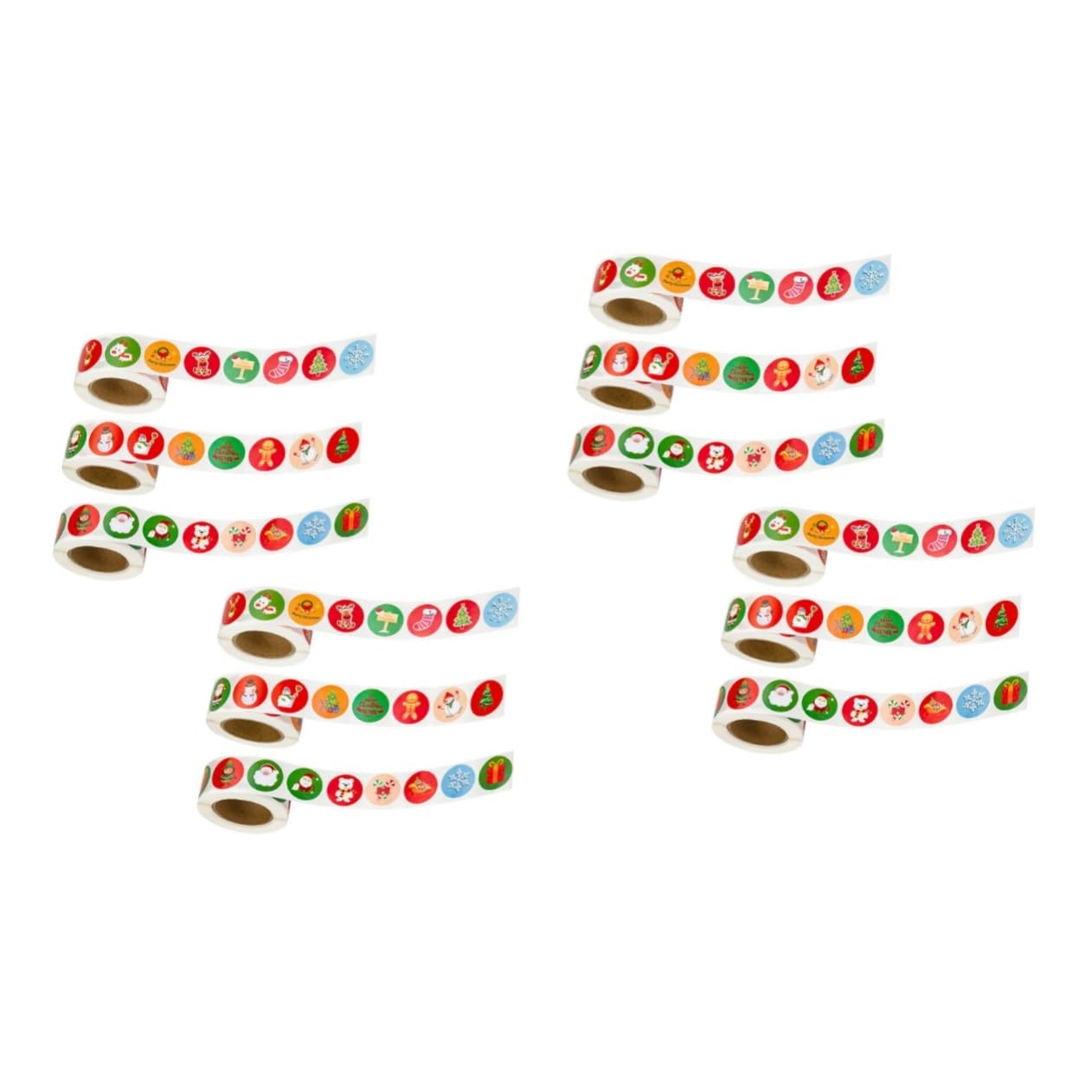 Operitacx 12 Rollos Sellado Festivo Pegatinas Marca Pegatinas Embalaje De Bolsas De Dulces Navidad Etiqueta