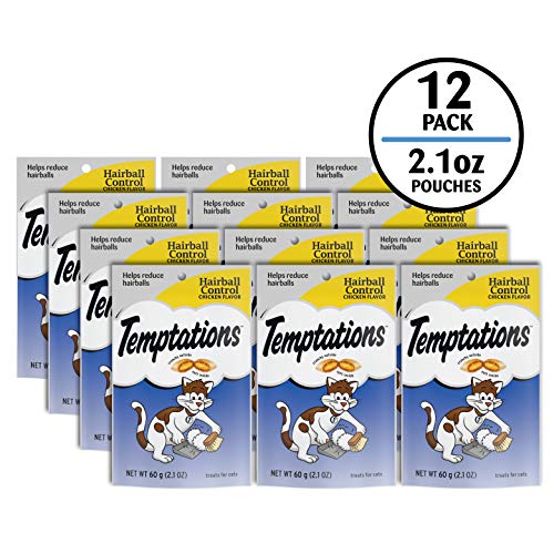 TEMPTATIONS Indoor Care Crunchy and Soft Cat Treats, Chicken Flavor, 2.1 oz. Pouch (Pack of 12) - Image 2