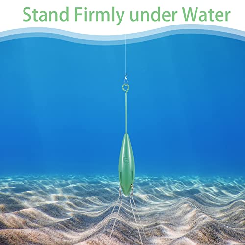 5 Pcs Sputnik Sinker Fishing Equipment Long Tail Fishing Weights Saltwater Surf Casting Sinkers Catfish Beach Spider Weights For Ocean Sea Sand, 3 Oz 4 Oz 5 Oz 6 Oz And 7 Oz (Green) #TOP5