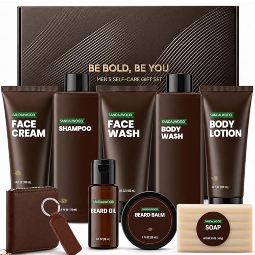 Rinse & Robust Gifts for Men 10Pcs Gift baskets for Men, Sandalwood Bath and Body Works Men Gifts...