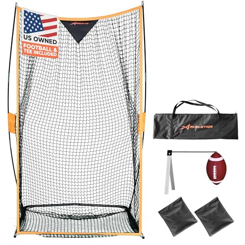Football Net (7x4 ft) for Field Goals, Portable Football Kicking Net for Throwing with Target Zone...