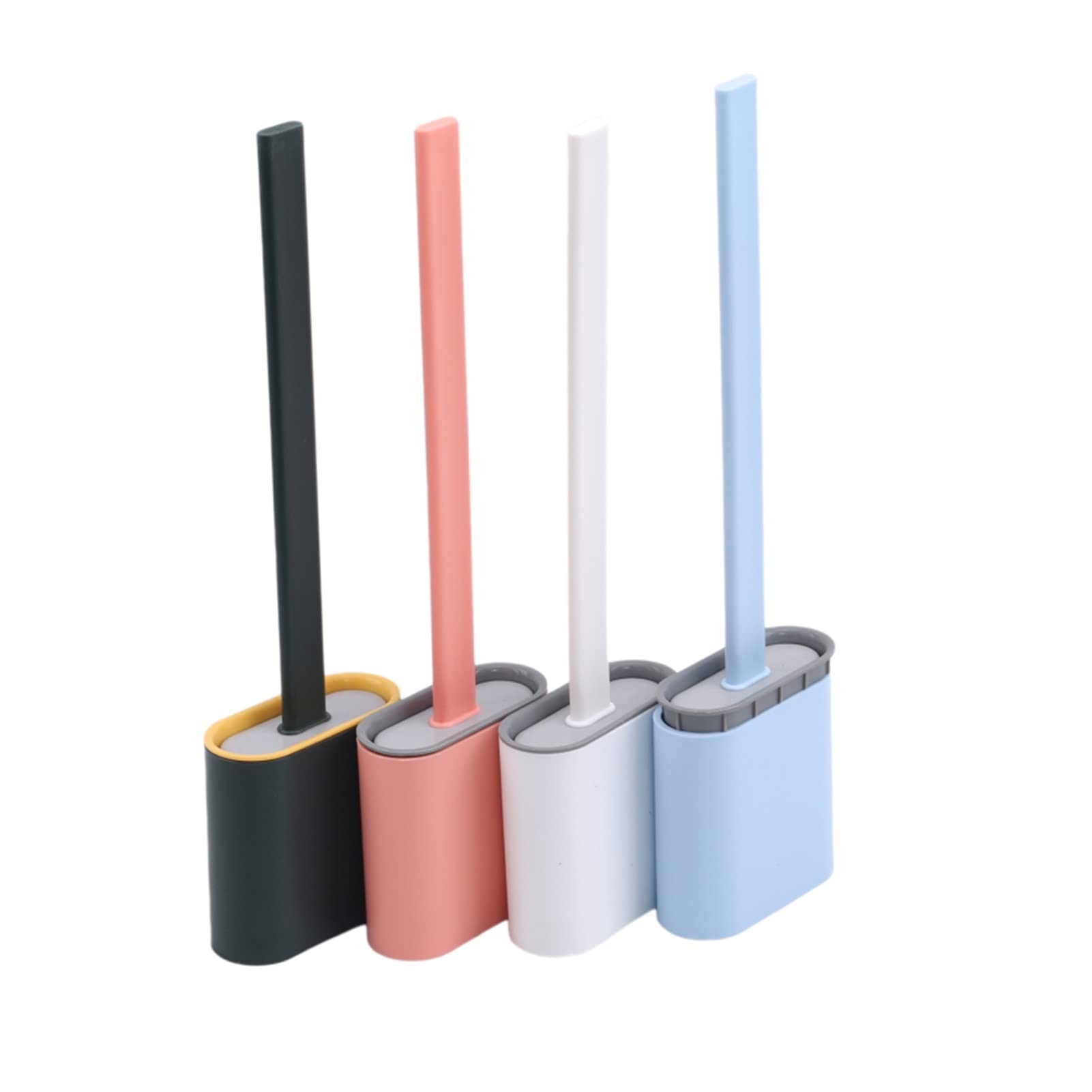 Scopino per WC in silicone flessibile con setole morbide per una pulizia rapida - spazzola per la pulizia del WC Omic con supporto - Accessori essenziali per il bagno