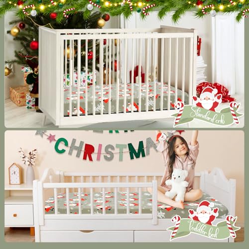 Image of UOMNY Crib Sheet Christmas Fitted Crib Sheets Baby Sheet for Standard Crib and Toddler Mattresses Nursery Bedding Sheet Crib Mattress Sheets for Boys and Girls 1 Pack Space Toddler Sheet
