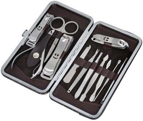 12 stuks nagelverzorgingssnijder pusher clipper manicure pedicure kit case cadeauset