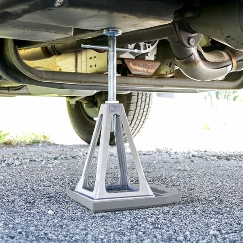 DBREAKS 4 Stück Wohnwagen Stützplatten 23x17x2cm, Unterlegplatten Wohnwagen, Stützplatten Stapelbar mit Griff, Wagenheber-Pads Stabilisator Stützplatten, Jack Pads Unterlegplatten für Wagenheber Grau