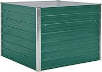 Vista 2 de vidaXL Cama de jardín elevada, cama de flores elevada, maceta de acero galvanizado, maceta al aire libre para patio, jardín, verduras, hierbas, verde