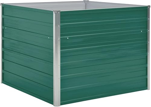 Miniatura 2 de vidaXL Cama de jardín elevada, cama de flores elevada, maceta de acero galvanizado, maceta al aire libre para patio, jardín, verduras, hierbas, verde