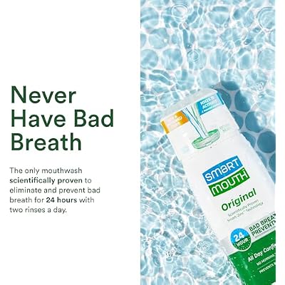مجموعة غسول الفم SmartMouth Original & Dry Mouth Zinc Activated - تخفيف فوري لجفاف الفم - نفس منعش فوري - يزيل رائحة الفم الكريهة - خالٍ من السكر والغلوتين والكحول - نعناع - 16 أونصة سائلة لكل منهما