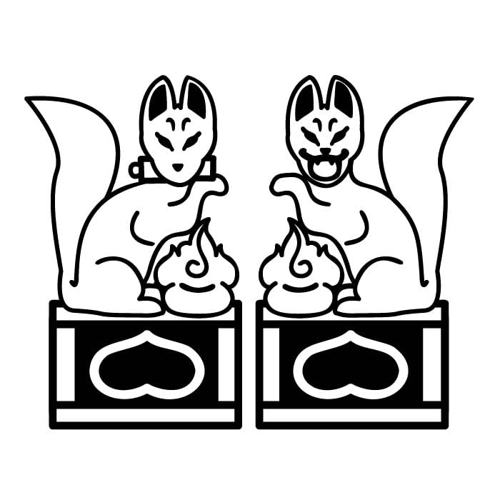 Amazon.co.jp: 稲荷神社 狐 お稲荷さん きつね 開運 お守り ステッカー