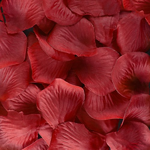 Super Z Outlet Silk Fabric Flower Mini Rose Petals for Weddings (1000 Pieces) (Red)