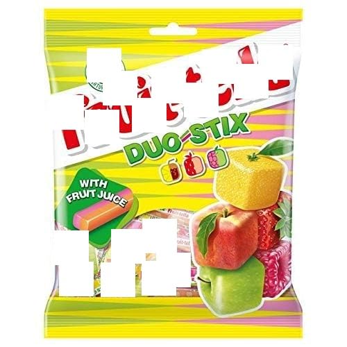 Duo-Stix Chewy Candy – With Real Fruit Juice | Mixed Fruit Flavours | Natural Colours & Flavours 135gm (UK)-image-29