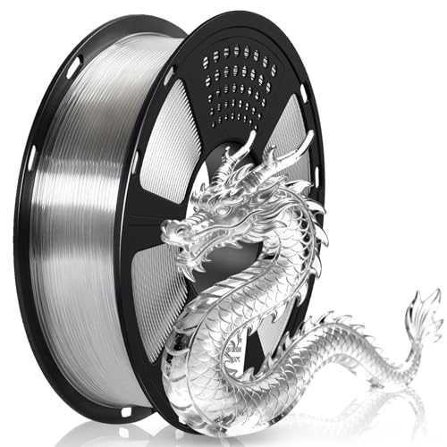 Image of Geeetech PETG Filament 1.75mm Transparent, 1 KG (2.2lbs) Neatly Wound Spool Clear 3D Printer Filament, High-Toughness, ±0.02mm Accuracy, Non-Clogging & Non-Stringing, Fits Most FDM Printers