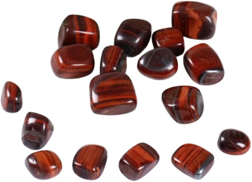 Natural Red Tiger Eye Tumbled Stones, 2-3 cm Large Grain Polished Crystals, Aquarium Fish Tank Gravel Decorative Rocks, Home Feng Shui Ornaments 500g (About 1.1 lbs)