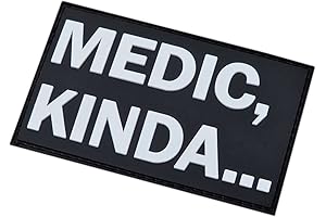 Medic Kinda Funny PVC Patch (Black and White) Velcro Fastener