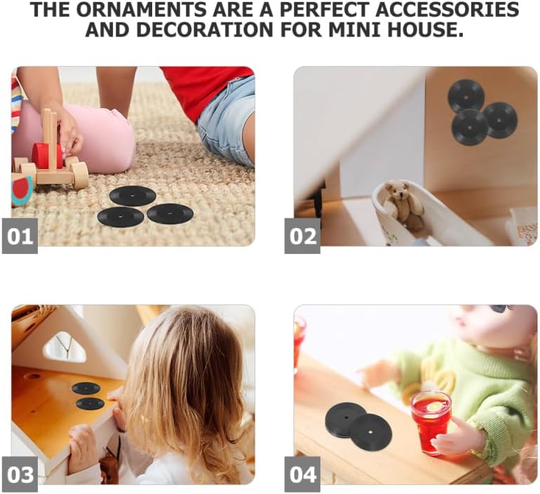 Abaodam 36個 ミニレコードモデル ドールハウス ビニールレコード ミニチュアビニールレコード ミニレコード ディスクドール