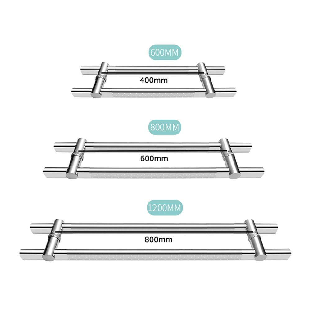 Manilla para Puerta de Cristal, Manilla Comercial de Tubo Plano de Acero Inoxidable Cepillado de Alta Resistencia para Puertas de Empuje y tracción/Manilla para Puerta de Madera, 3