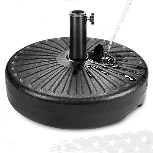 Image of FRUITEAM 51lbs Outdoor Fillable Plastic Patio Umbrella Base, Heavy Duty Market Table Umbrella Base Weighted Stand, for Outdoor, Garden, Pool (Black)