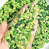 300pcs Spring Leaf Nail Rhinestone Charms 3D Resin Leaf Shape Nail Art Charms Mini Leaf Designs Fresh Green Leaf Flat Back Nail Charms Leaves Jewelry Nail Supplies for Women DIY Acrylic Nail Decor