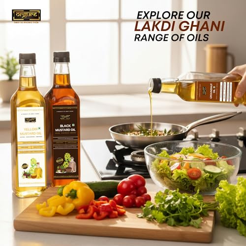 Image of Orgure Wood Pressed Groundnut Oil - Single Origin | Rich Aroma & Bold Flavour | Natural & Cold Extracted | MSME Award Winner | Ideal for Cooking, Pickling & Ayurvedic Use | 1L Pet Bottle