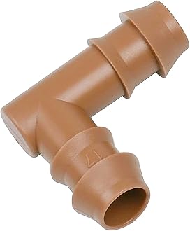 JAYEE 25 Pack Drip Irrigation Barbed Elbow Fittings (17mm) for 1/2" Drip Hose(0.600”ID) ，Sprinkler Tubing Connector for Drip System