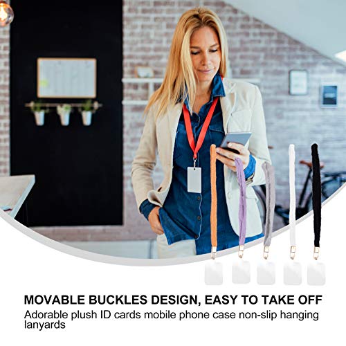 VILLCASE Porta-Crachás de 5 Unidades Com Cordões de Pelúcia Estojo para Cartão de Crédito E Porta-Cr
