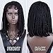 DIRUISI T-Lace Front Wigs with Baby Hair 14 Inches Senegalese Twist Bob Full Braids with Natural Side Bob A-Line Synthetic Hair Senegalese Twist Braided Wigs for Black Women for Daily Wear (1B#)