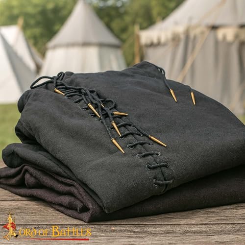 Lord of Battles Medieval Pure Solid Brass Aiglets Set of 10 to 20 Ideal Lace Tips Replacement for Medieval Clothes and Gambesons (Castle Top Solid Brass Aiglets 3.8 cm - 20 Pcs)