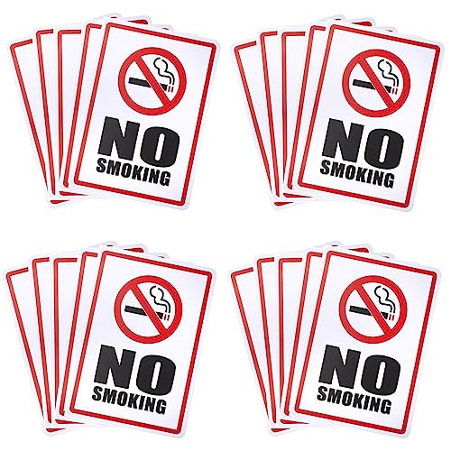 Image of CVANU NO SMOKING Warning Safety Self-Adhesive Waterproof PVC Vinyl Sign Sticker Size (11.7inchX8.3inch) Pack of 15