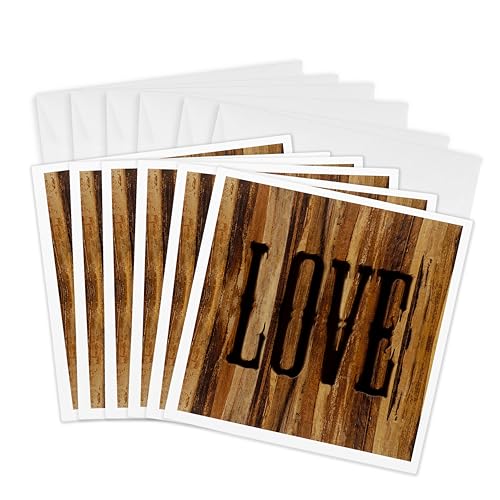 Cartes de vœux en bois Love 3dRose 15x15cm : Fini les cartes jetées, optez pour le durable