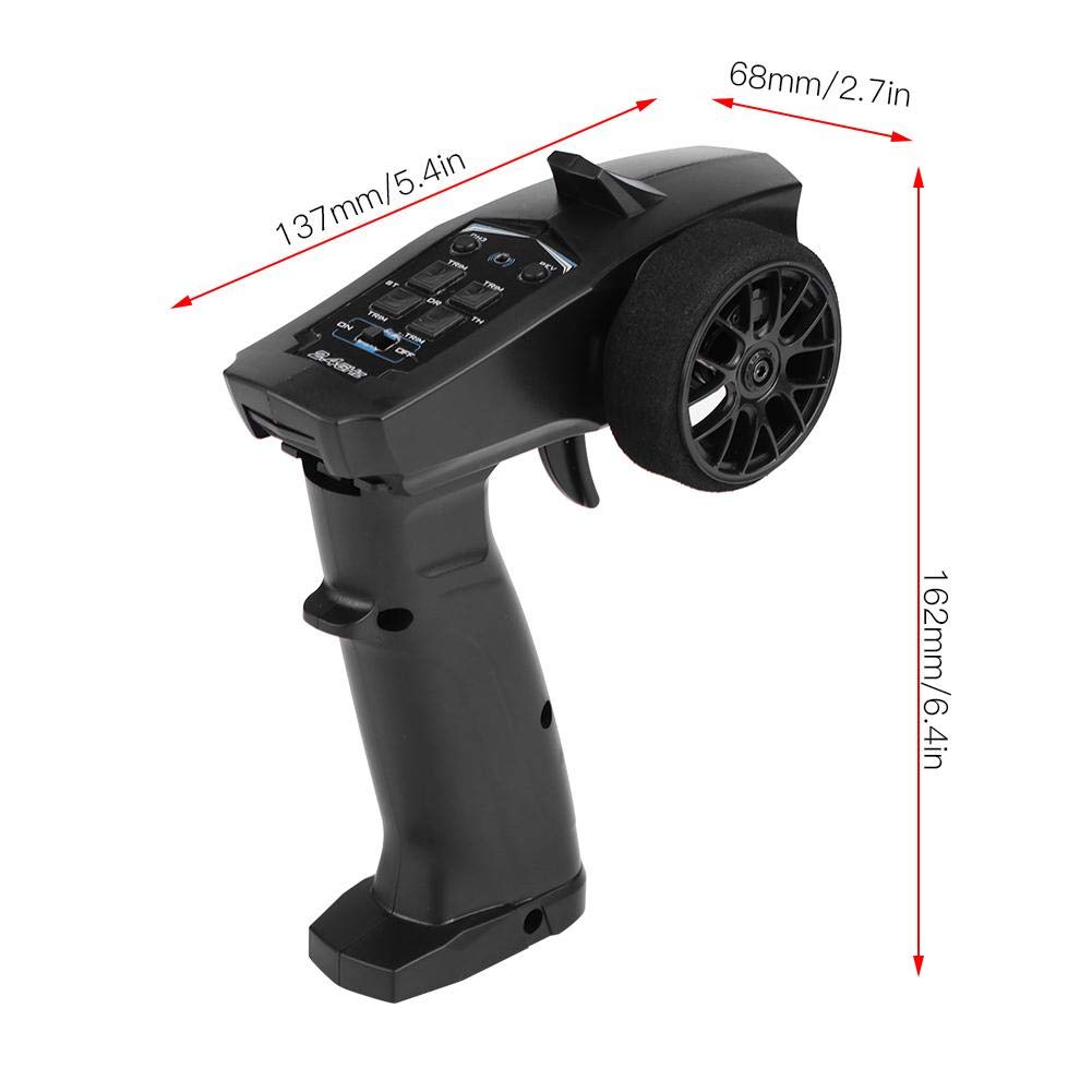 Dilwe Trasmettitore e Ricevitore per Telecomando Radiocomandato 2.4GHZ 3 Canali per Auto e Barca RC (91803G-VT)