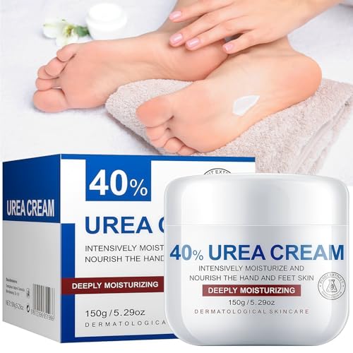 Crema de Urea 40% Alta Concentración, Hidratante Reparadora,Para Pies,Codos y Rodillas,Suaviza Piel Áspera,Rápida Absorción,Fórmula Natural, 150g