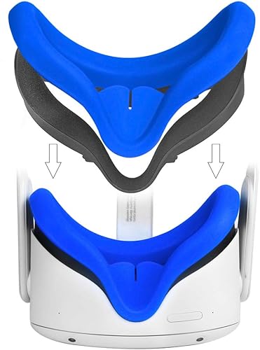 Miniatura 2 de Juego de fundas para Oculus Quest 2, 1 funda de silicona para Oculus Quest 2, funda de cojín para ojos para Oculus Quest 2, funda de cojín para