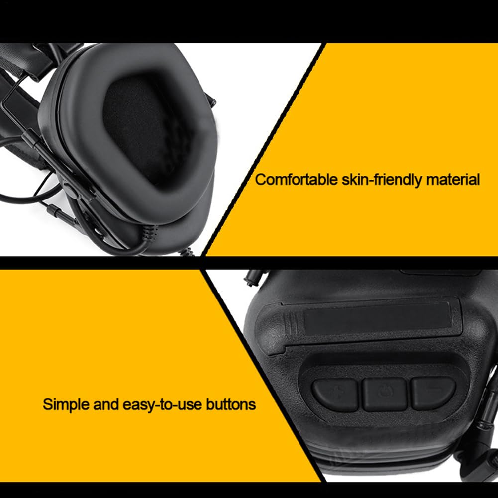 Auriculares de Casco Táctico – Versión con Cancelación de Ruido | Chip de Audio Avanzado 5ª Generación, Diseño Ligero y Extraíble para Entrenamiento, Juegos de Equipo, Equipamiento Militar y Airsoft