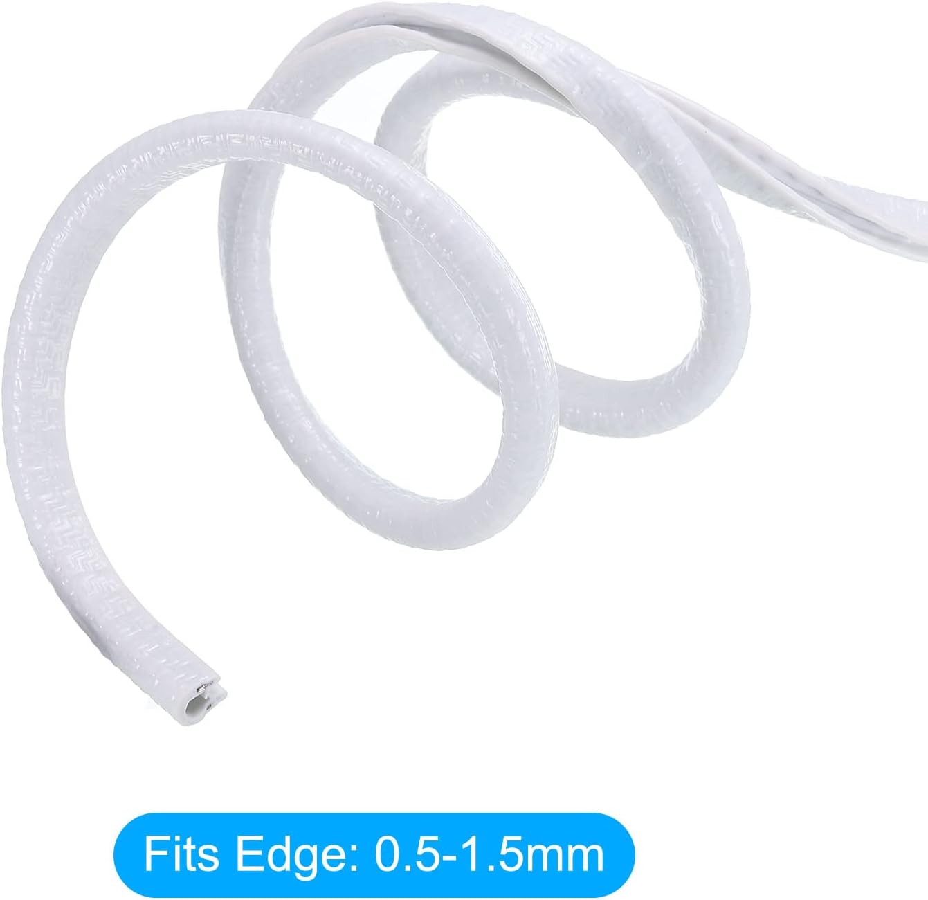 uxcell Edge Trim White U Shape Edge Protector Rubber with Steel Clips Fits 1/64"-1/16" Edge 8.2Ft/2.5Meter Length Door Edge Guards