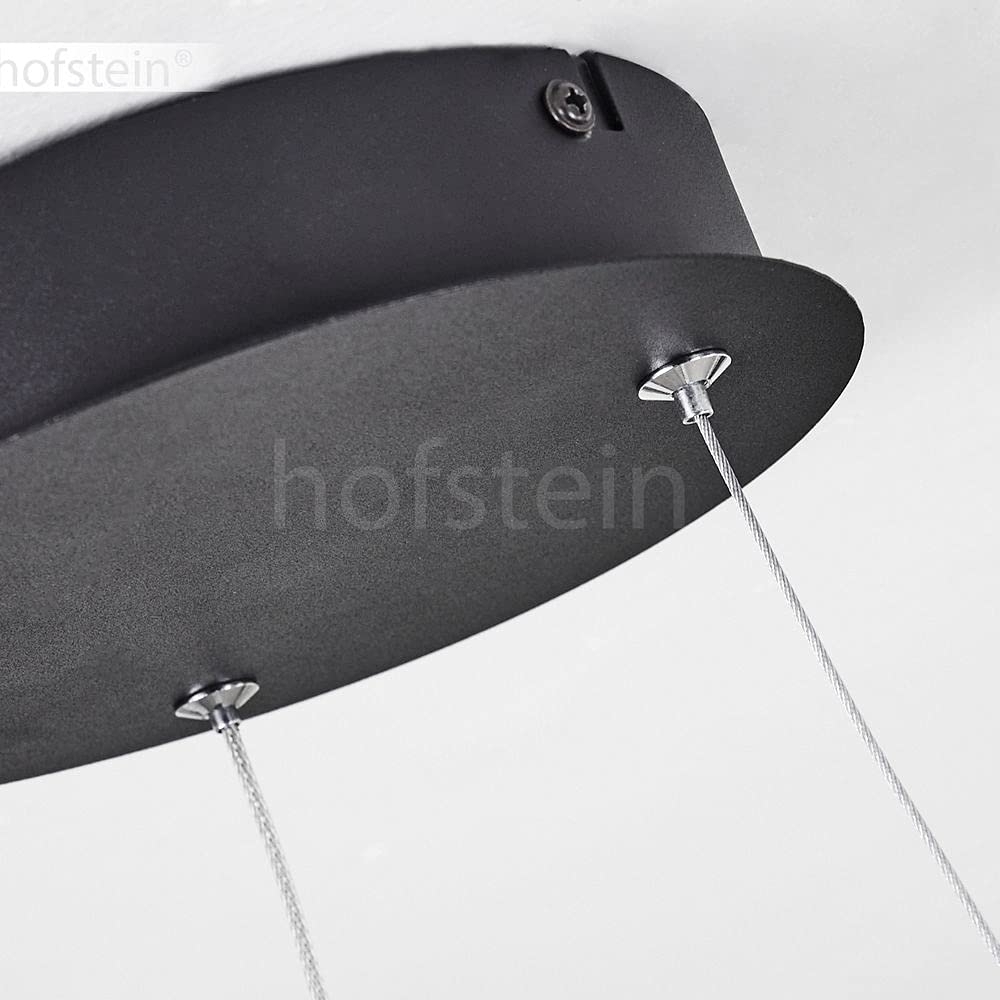 LED Hängeleuchte Calcium, moderne Deckenlampe aus Metall in schwarz und weißem Kunststoff, runde Deckenleuchte, 1 x LED 19 Watt, 800 Lumen, 3000 Kelvin