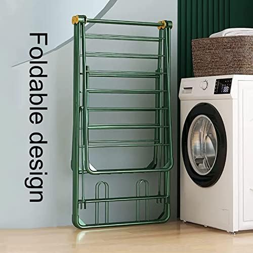 Foldable Clothes Drying Rack Foldable Portable Space Saving Clothes Drying Rack, Aluminium Drying Rack, Adjustable Height with Spread Wings, for Laundry, Bathroom, Balcony
