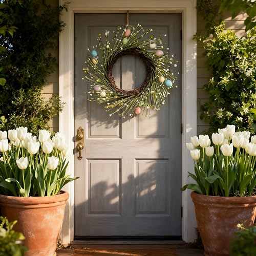55% Off Farmhouse Easter Wreath with Mini Eggs - $13.49