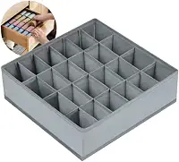 Organizador de Peças Íntimas com 24 Divisórias para Meias Cuecas Calcinhas e Biquínis Compacto e Prático para Gavetas, Armários ou Closet