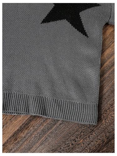 COZYEASE Girl's Star Graphic Sweaters Crew Neck Long Sleeve Knit Pullover Tops Casual Jumper Knitwear4