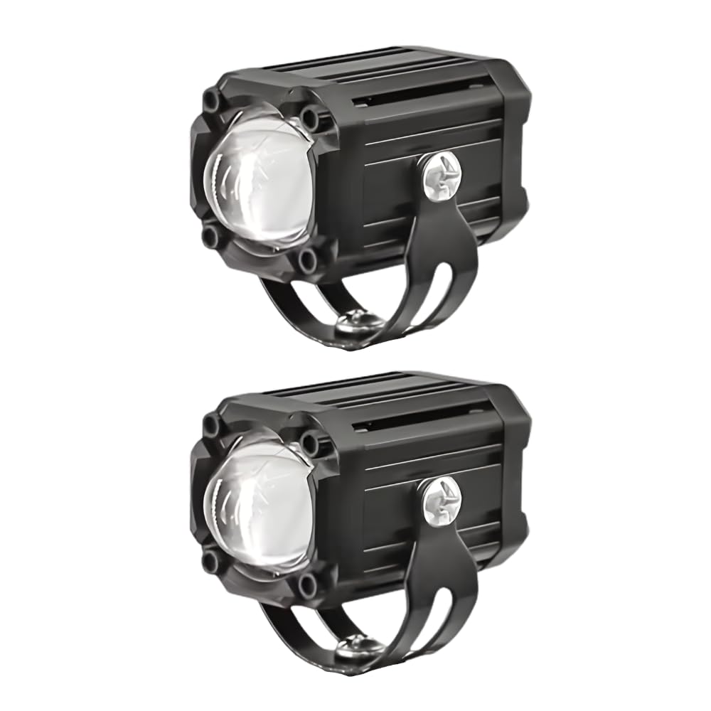 bike fog lamp led light motorcycle auxiliary spotlight projector beam waterproof driving lamp dual color white yellow universal car bike light metal body flash mode demon eye(pack of 2)-image-45