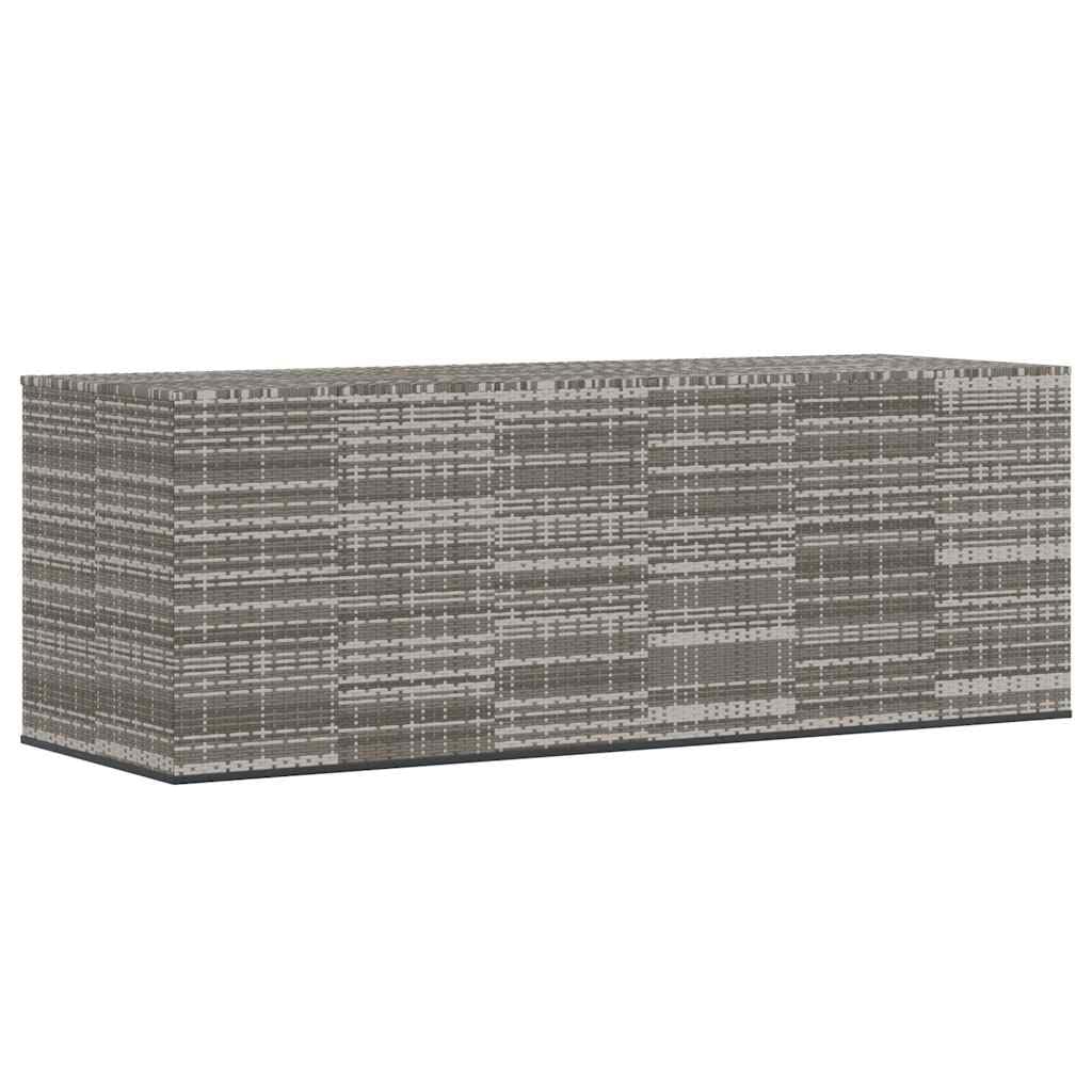 vidaXL Baúl para cojines de jardín ratán PE gris 291x100,5x104 cm
