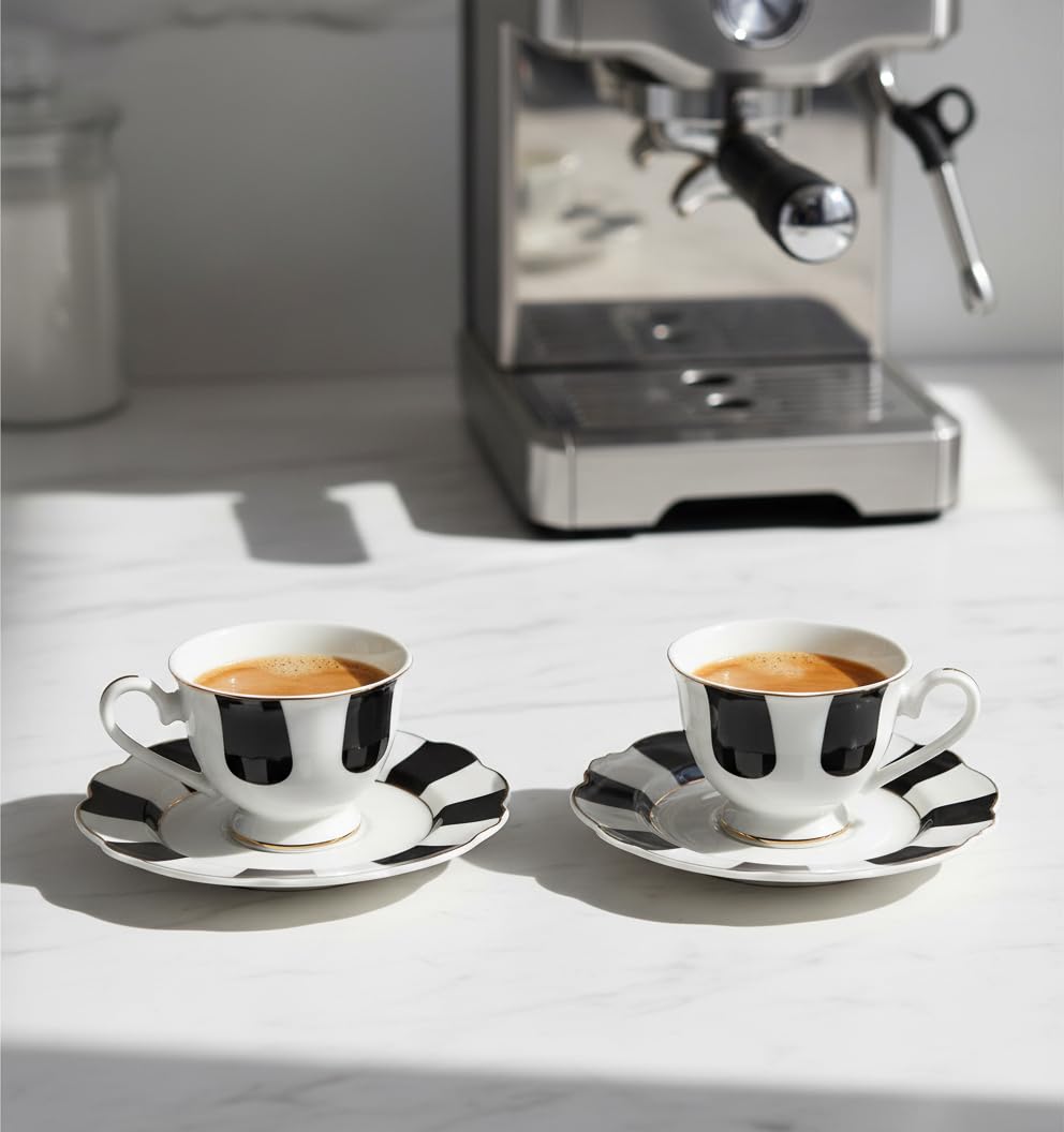 Juego de Cafe Set de 6 Unidades Excellence Rayas 6x90 ml