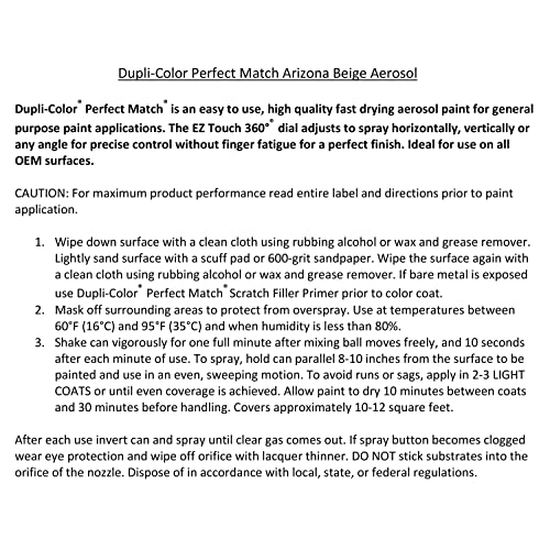 Image of Dupli-Color EBFM03547 Perfect Match Automotive Spray Paint - Ford Arizona Beige, AQ - 8 oz. Aerosol Can