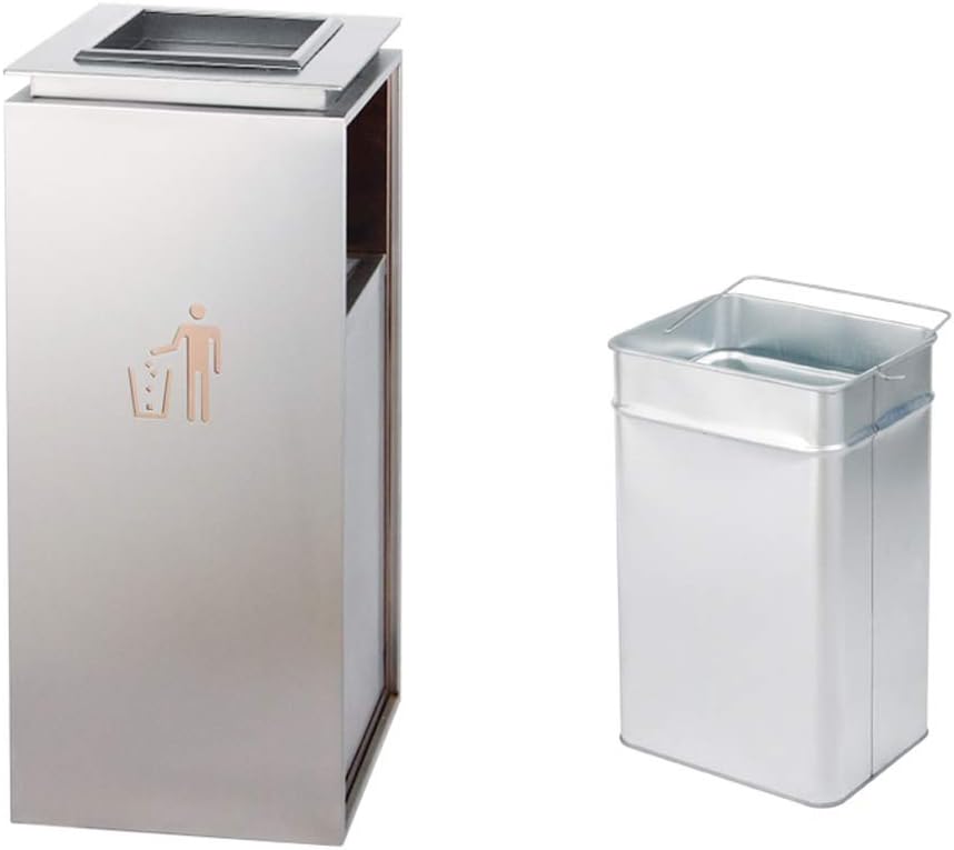 TOMYEUS Outdoor Trash Can Ashtray Outdoor Stainless Steel