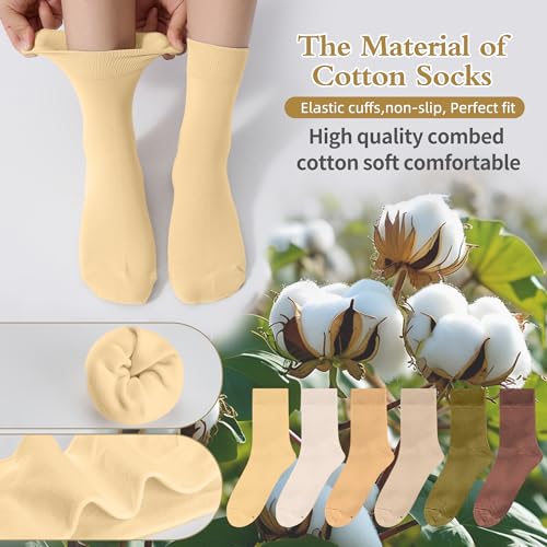 Image of Corlap Women's Thin Above Ankle Socks - 6Pairs Cotton Casual Bootie Dress Crew Socks