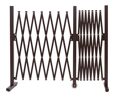 Absperrgitter HWC-B34, Zaun Schutzgitter Scherengitter Trenngitter, Alu ausziehbar braun - Höhe 103cm, Breite 52-400cm