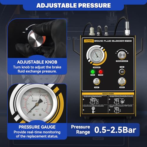 Image of AUTOOL Brake Bleeder Kit Automotive Vacuum Brake Bleeding Tool 0.5-2.5bar | Power Brake System Bleeder Tools One Person Brake Fluid Air-Free Filling