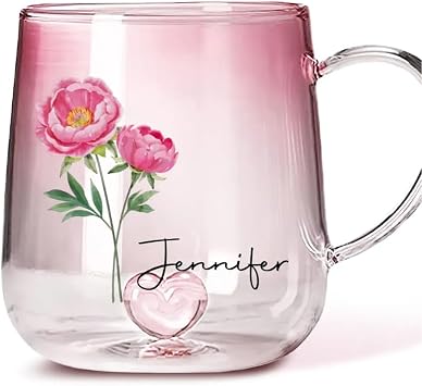 You Are The Most Beautiful Flower - Personalized Custom Pink Gradient Glass Mug, You Are The Most Beautiful Flower Pink Gradient Glass Mug, Birth Month Flower Custom Mug, Best Friend Gifts